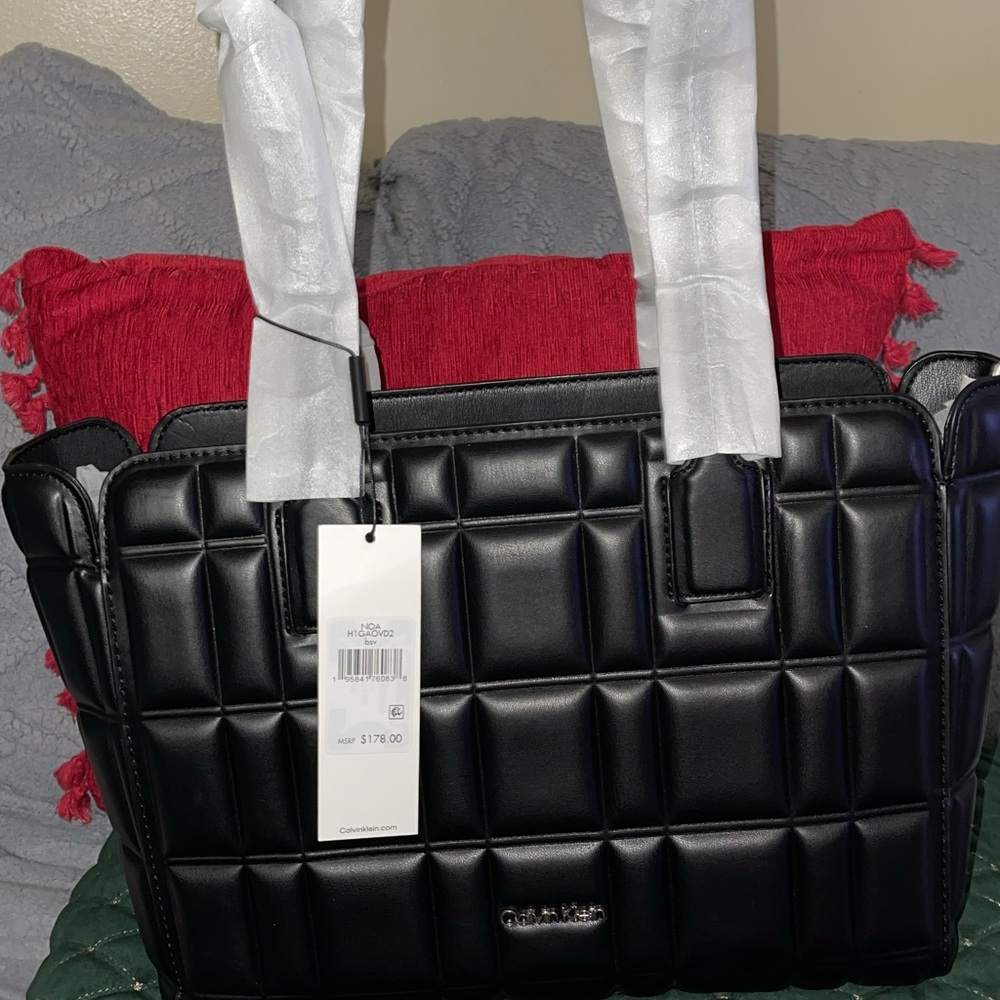 Calvin Klein Black Quilted Tote Bag